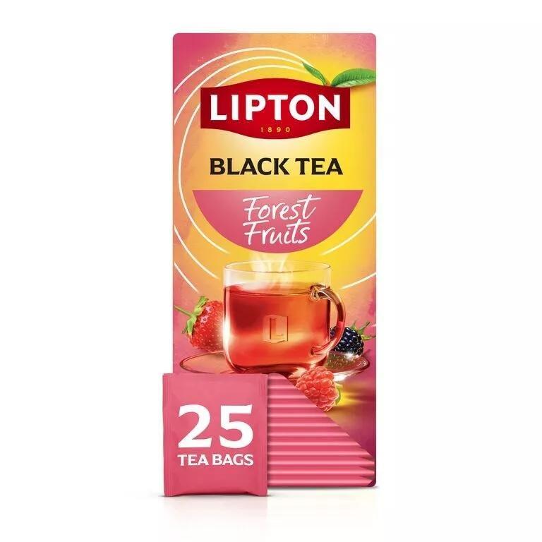 Lipton Zwarte Thee Bosvruchten Theezakjes 25x1,6gr