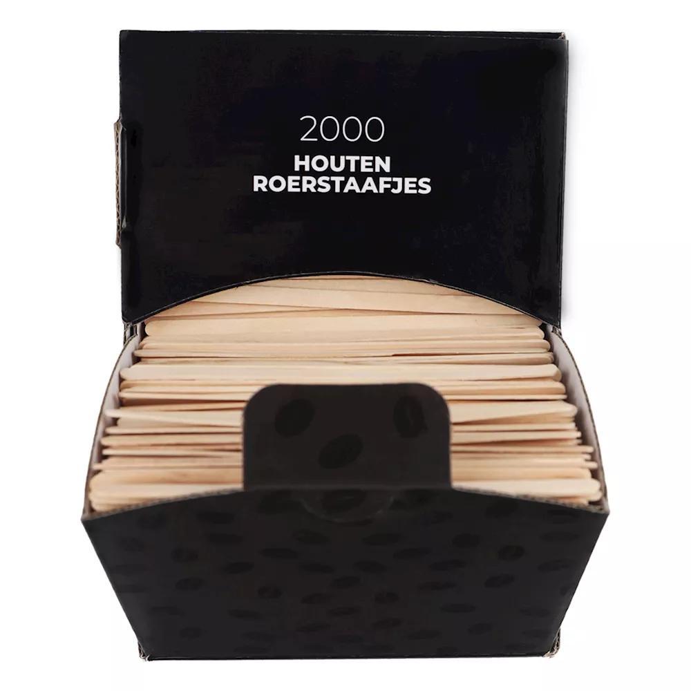 Houten Roerstaafjes Dispenser 110mm