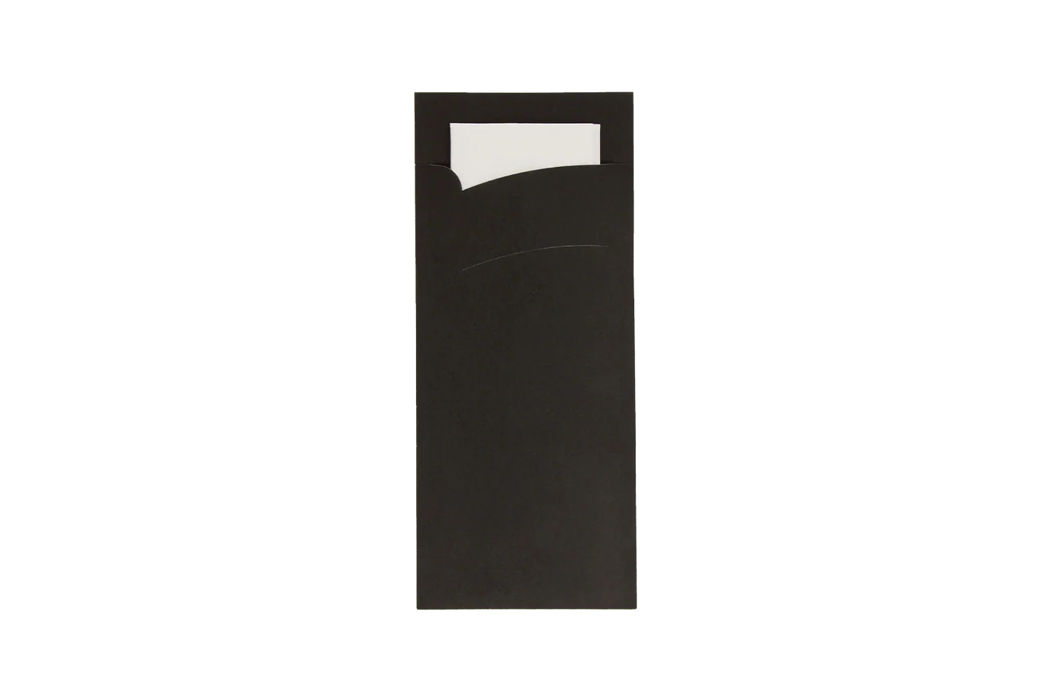 Bestekzak Zwart met Witte Servet