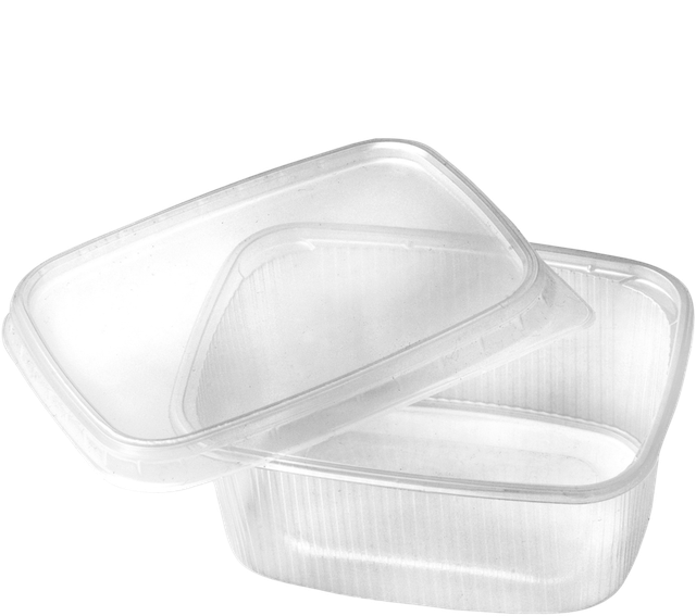 Saladebak + Deksel Rechthoek 250cc